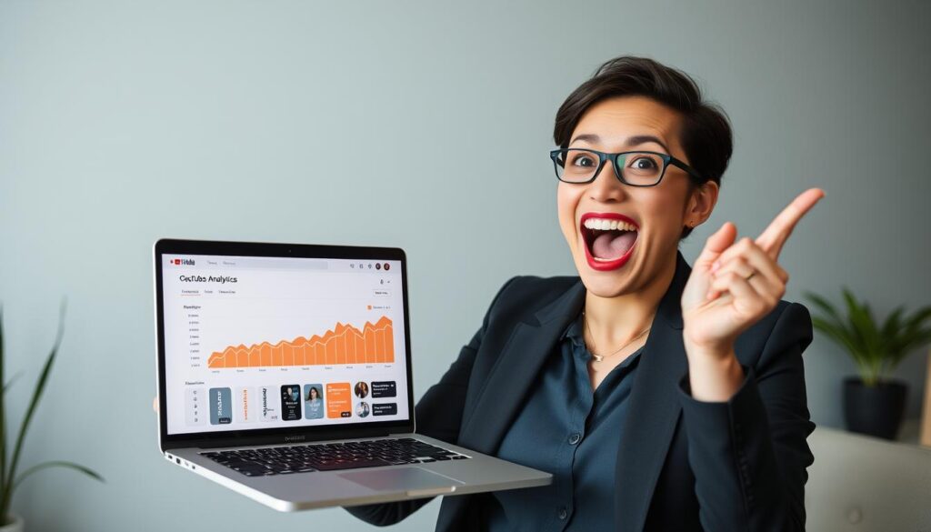 Person celebrating success after buying monetized YouTube pages Person celebrating success after buying monetized YouTube pages