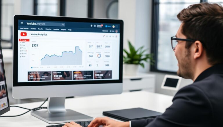 Person earning money from monetized YouTube pages showing analytics dashboard