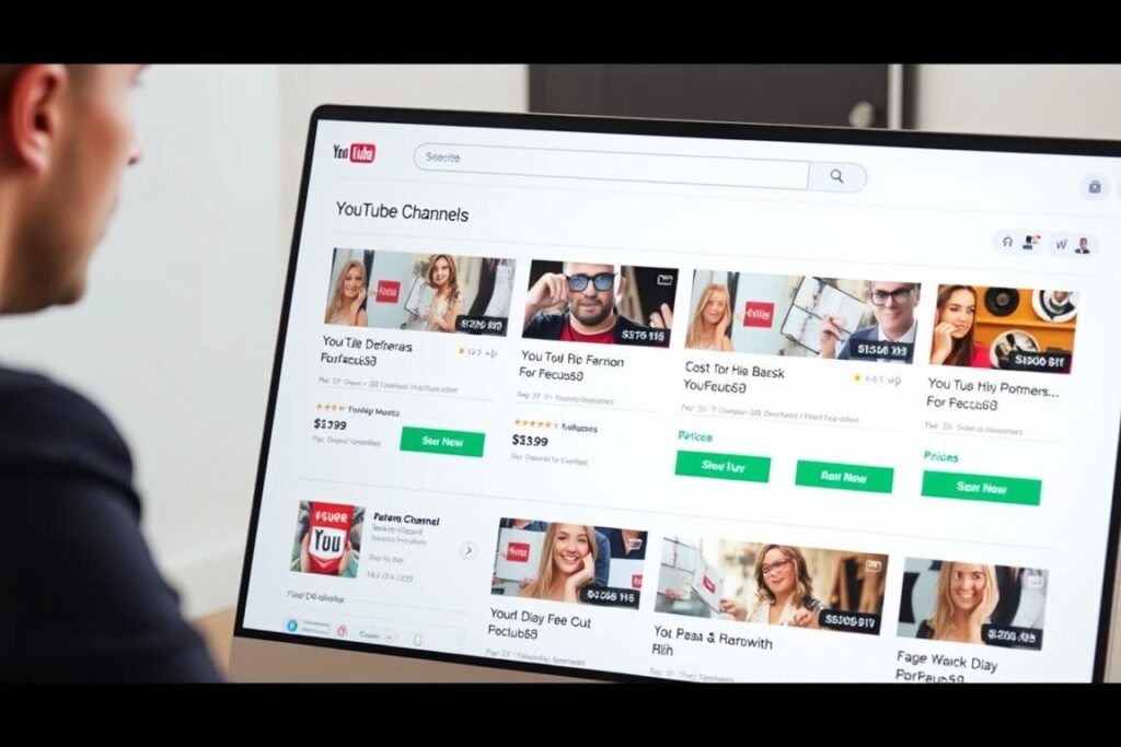 Person selecting from different monetized YouTube pages on MonetizedProfiles.com Person selecting from different monetized YouTube pages on MonetizedProfiles.com