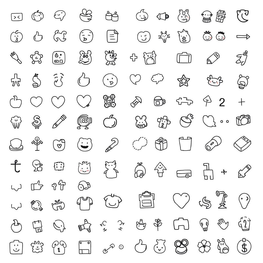 Extensive library of doodle elements in Instadoodle.com