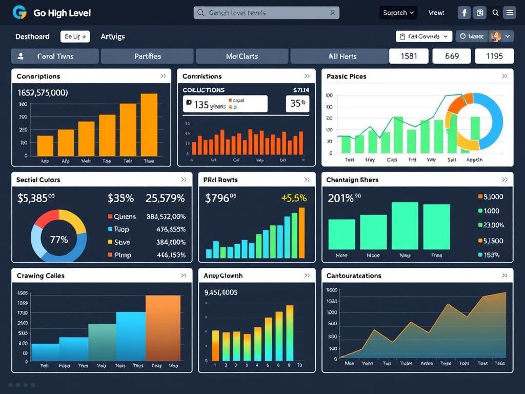 Go High Level analytics dashboard showing campaign performance metrics