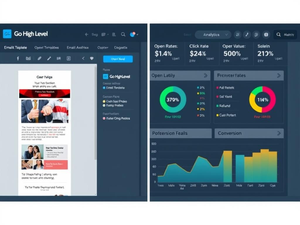 Go High Level email marketing campaign builder and analytics dashboard