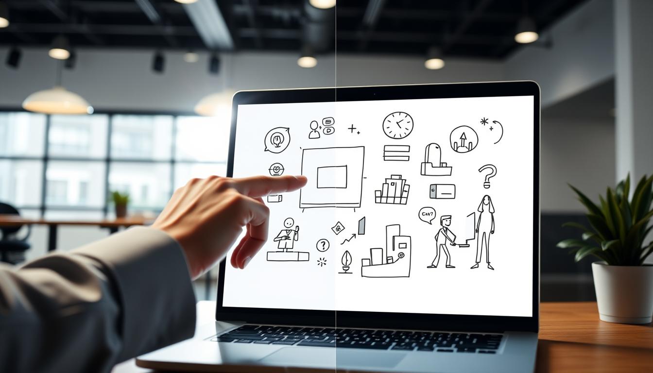 Instadoodle.com whiteboard animation being created with three simple clicks