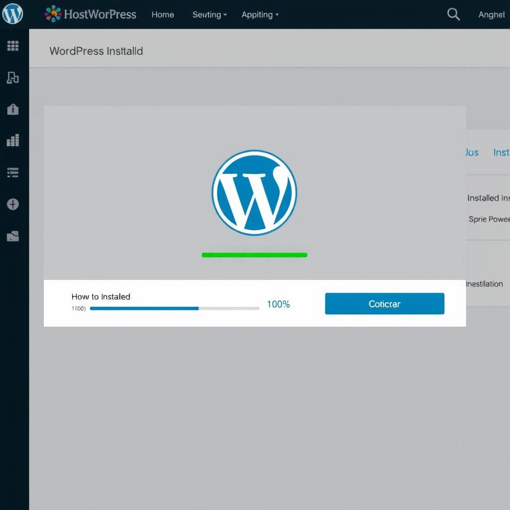 Hostinger Hosting WordPress one-click installation interface
