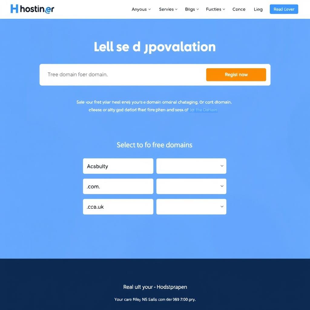 Hostinger Hosting free domain registration process