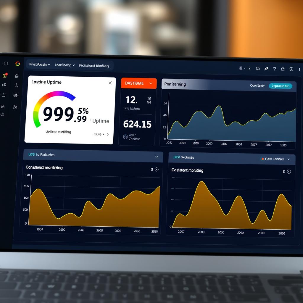 Hostinger Hosting uptime guarantee dashboard showing 99.9% reliability