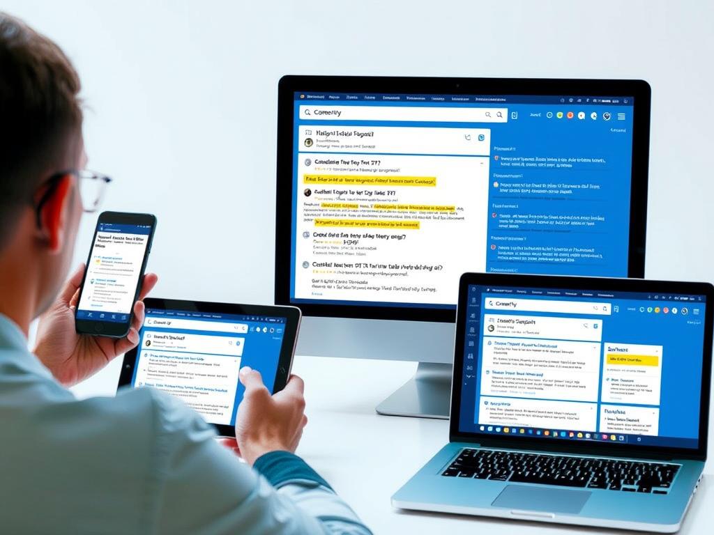 Person using Comet AI by Perplexity on multiple devices showing the future of internet search in action