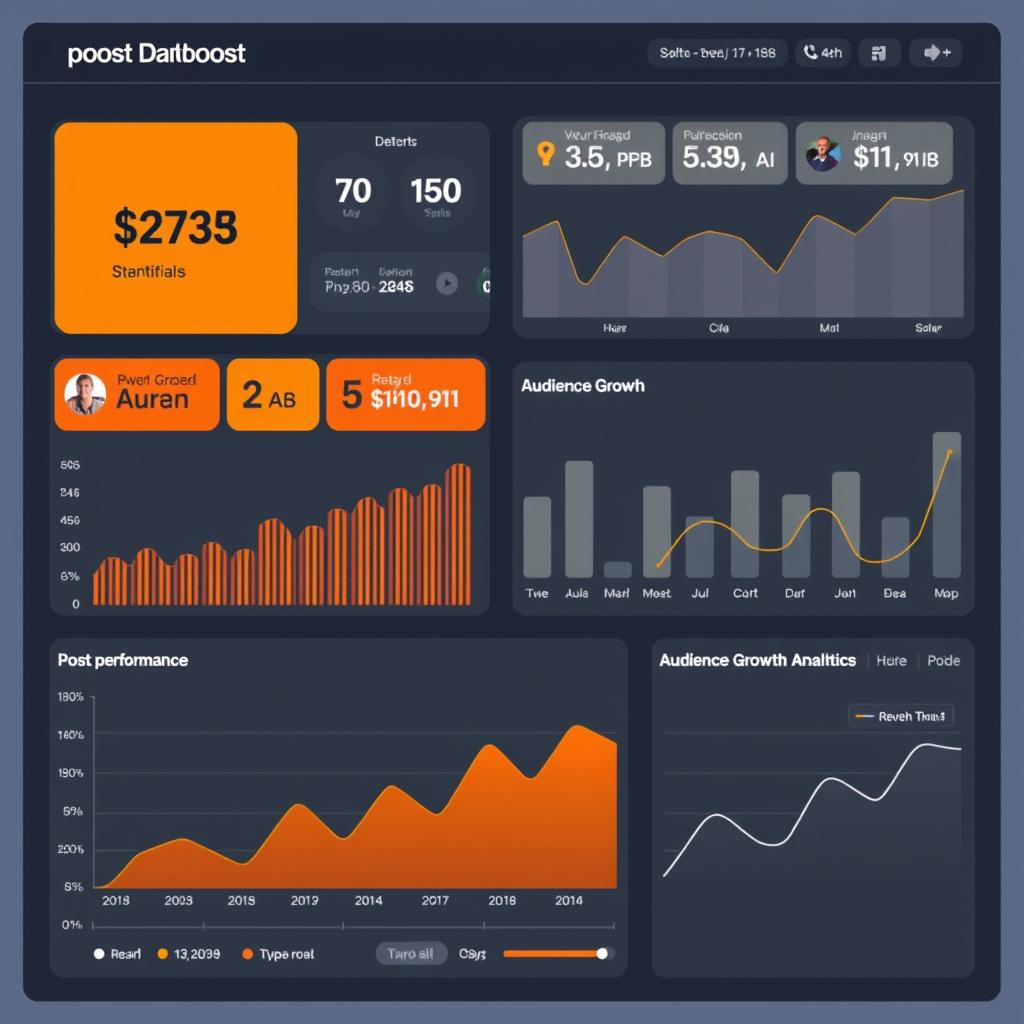 Analytics dashboard showing post performance across platforms