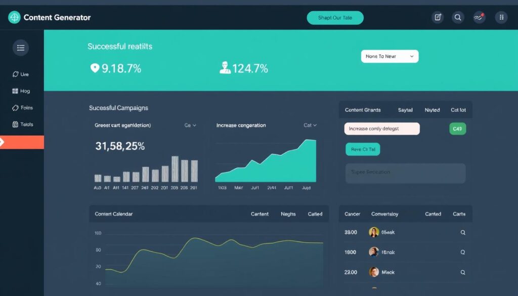 Content Generator dashboard showing successful campaign results