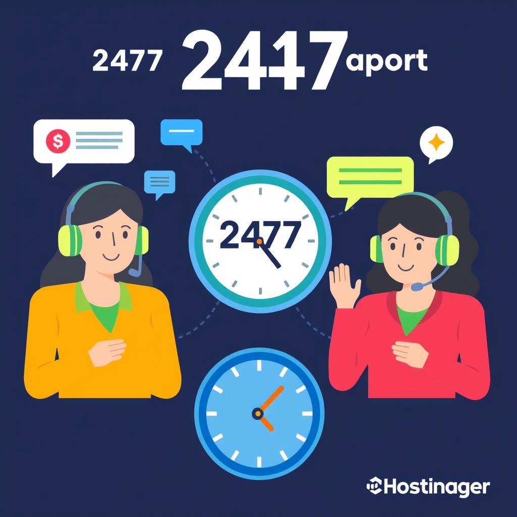 Hostinger's 24/7 customer support team helping customers