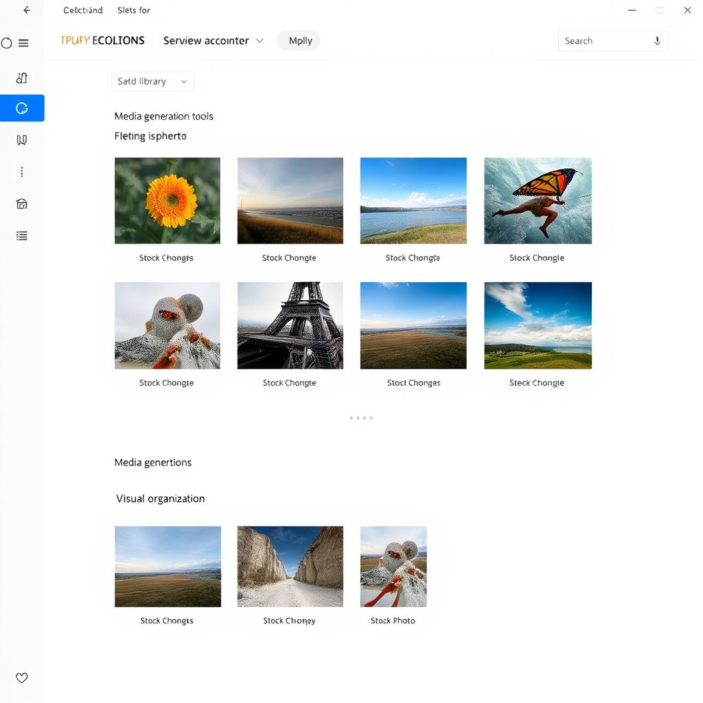 Visual content library with AI image generation tools